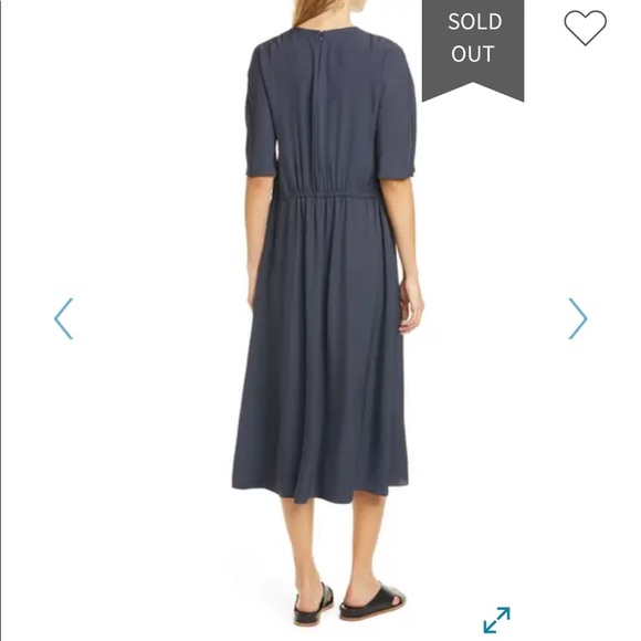 Vince navy t-shirt jersey dress tie waist belted - Picture 2 of 4